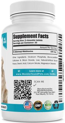 SAMe 100 Liver Support for Dogs, 60 count