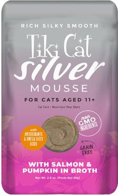 Silver Mousse Chicken, Duck & Duck Liver Grain-Free Pate in Broth Wet Cat Food, 2.8-oz pouch, case of 12