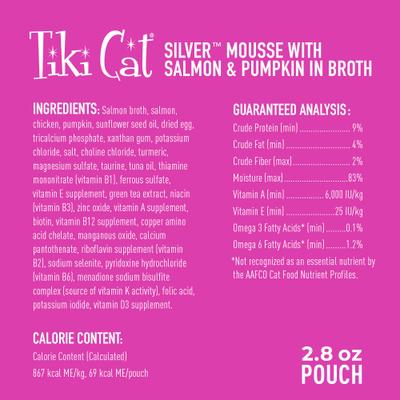 Silver Mousse Salmon & Pumpkin Grain-Free Senior Wet Cat Food, 2.8-oz, 12 count
