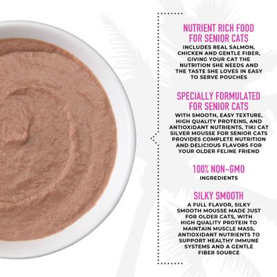 Silver Mousse Salmon & Pumpkin Grain-Free Senior Wet Cat Food, 2.8-oz, 12 count