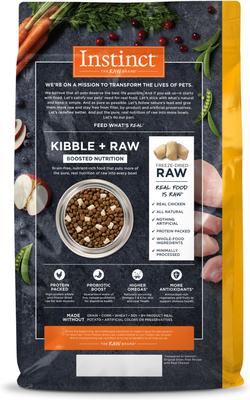 Bundle: Instinct Raw Boost Recipe with Real Chicken & Freeze-Dried Raw Pieces Dry Food + Freeze-Dried Raw Boost Mixers Gut Health Recipe Dog Food Topper