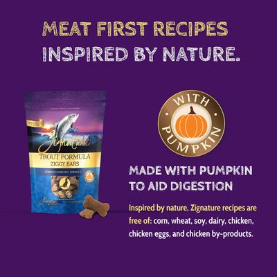 Trout Formula Ziggy Bars Biscuit Treats para perros, bolsa de 355 g