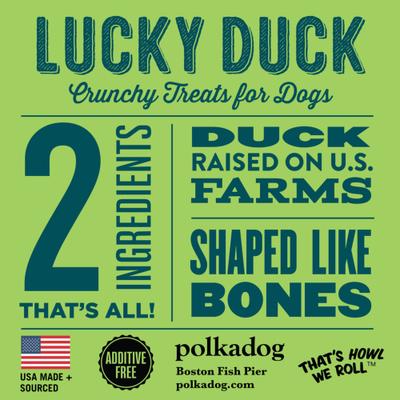 Lucky Duck Bone Shaped Dehydrated Dog Treats, 7-oz bag