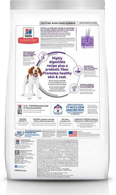 Paquete: Alimento seco para perros Hill's Science Diet Adult Sensitive Stomach & Skin con pollo y papa sin cereales (bolsa de 11 kg) + premios para perros Hill's Grain-Free Crunchy Naturals con pollo y manzana (bolsa de 227 g)