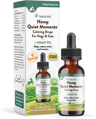 Hemp Quiet Moments Liquid Calming Supplement for Cats & Dogs, 4-fl oz bottle