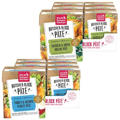 Bundle: The Honest Kitchen Butcher Block Pate Chicken & Super Greens + Turkey & Autumn Veggies Pate Wet Dog Food