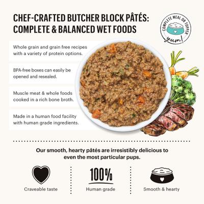 Bundle: The Honest Kitchen Butcher Block Pate Chicken & Super Greens + Turkey & Autumn Veggies Pate Wet Dog Food