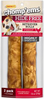 7"Hide-Free Chicken Rolls Dog Treats, 2 count