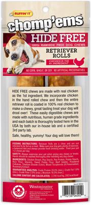 7"Hide-Free Chicken Rolls Dog Treats, 2 count