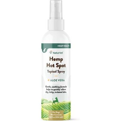 NaturVet, Hemp Hot Spot Spray con aloe vera y aceite de semilla de cáñamo, cuidado tópico de perros, 355 ml