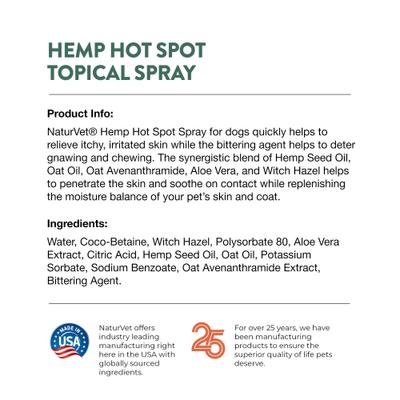 Hemp Hot Spot with Aloe Vera Dog Spray, 12-fl oz bottle