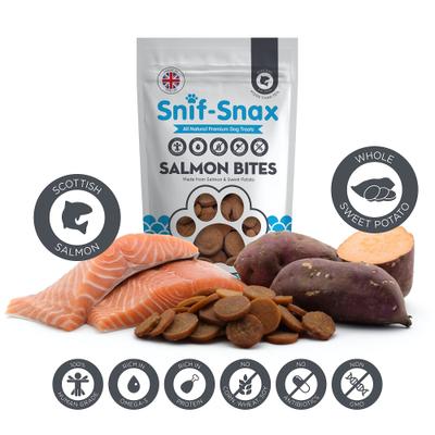 Smoked Salmon & Sweet Potato Bites Grain-Free Dog Treats, 4-oz bag