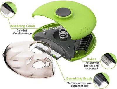 Deshedding + Dematter + Pin Brush 3 in 1 Grooming Brush Tool for Small Dogs & Cats