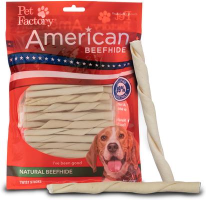 Beefhide 5-inch Twist Sticks Natural Flavored Dog Hard Chews, 1-lb bag