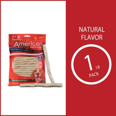 Beefhide 5-inch Twist Sticks Natural Flavored Dog Hard Chews, 1-lb bag