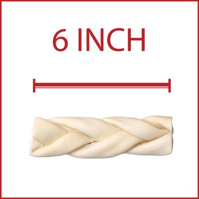 Beefhide 6-inch Braided Sticks Natural Flavored Natural Dog Hard Chews, 14 count