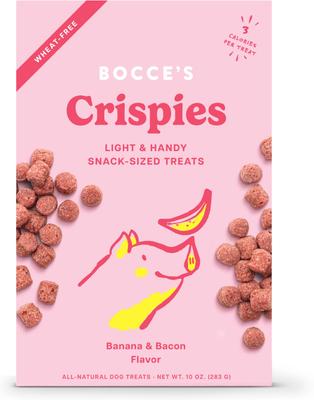Galletas para perros Crispies con sabor a plátano y tocino, caja de 10 oz