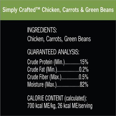 Simply Crafted Variety Pack Chicken & Chicken, Carrots & Green Beans - Alimento húmedo para perros con ingredientes limitados, bandeja de 1.3 oz, paquete de 16