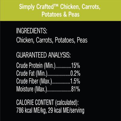 Simply Crafted Variety Pack Chicken, Carrots, Potatoes & Peas & Chicken, Sweet Potato, Apple, Barley & Spinach Limited-Ingredient Wet Dog Food Topper, 1.3-oz tray, bundle of 16