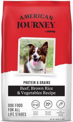 Paquete: Paquete variado de comida enlatada para perros American Journey con aves y carne de res + alimento seco con proteína y granos, receta de carne de res, arroz integral y verduras