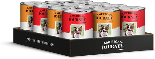 Bundle: American Journey Poultry & Beef Variety Pack Canned Dog Food +Protein & Grains Beef, Brown Rice & Vegetables Recipe Dry Food