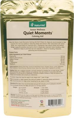 Senior Wellness Quiet Moments Calming Aid Chamomile, Passion Flower & L-Tryptphan Plus Melatonin Dog Supplement, 65 count