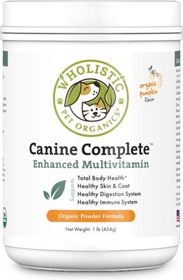 Organic Canine Complete Pumpkin Enhanced Powder Daily Multivitamin for Dogs, 1-lb jar