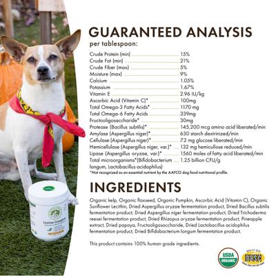Organic Canine Complete Pumpkin Enhanced Powder Daily Multivitamin for Dogs, 1-lb jar