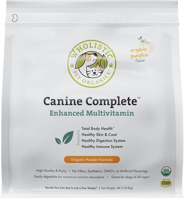 Organic Canine Complete Pumpkin Enhanced Powder Daily Multivitamin for Dogs, 1-lb jar