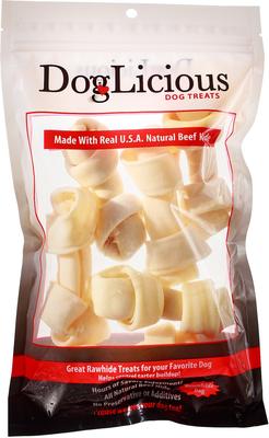 DogLicious 4 - 5" Natural Bones Dog Treats, 6 count