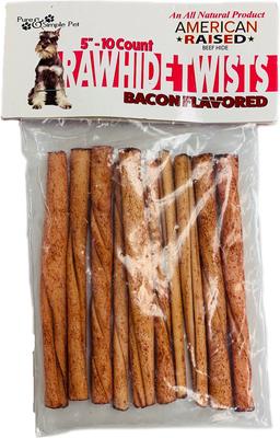 Chicken Flavored Rawhide Twist Dog Treat, 5-in, 10 count