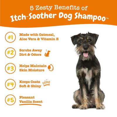 Champú para perros Itch Soother con avena y aloe vera, para humectar la piel y dar brillo al pelaje, botella de 16 onzas líquidas, paquete de 2