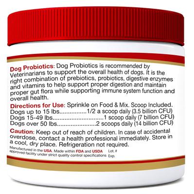 Advanced Max-Strength Digestive Health Probiotic Powder Dog Supplement, 4.2-oz