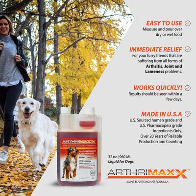 ArthriMAXX Joint Support & Antioxidant Dog Supplement, 32-fl oz bottle