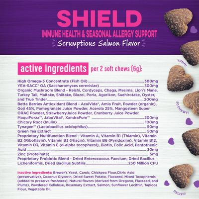 Shield Immunity & Allergy Support Salmon Flavor Chew Supplements for Dogs, 45 count