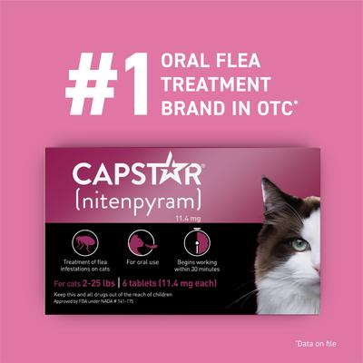 Tratamiento oral contra pulgas para gatos, de 2 a 25 lb, 12 comprimidos