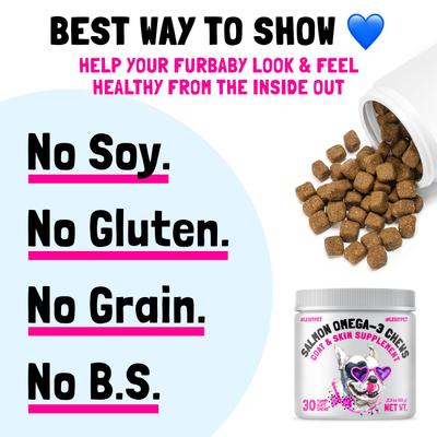 Alaskan Salmon Oil Omega-3 Soft Chew Skin & Coat Supplement for Dogs, 30 count