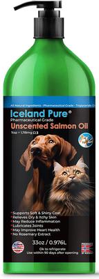 Unscented Pharmaceutical Grade Salmon Oil Liquid Dog & Cat Supplement, 33-fl oz bottle