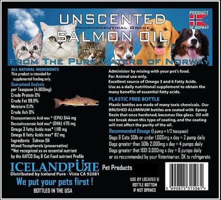 Unscented Pharmaceutical Grade Salmon Oil Liquid Dog & Cat Supplement, 33-fl oz bottle