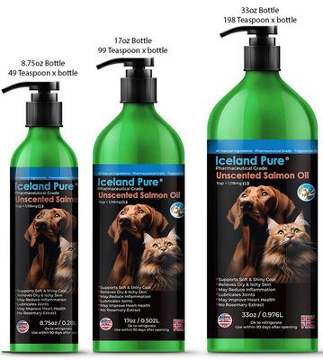 Unscented Pharmaceutical Grade Salmon Oil Liquid Dog & Cat Supplement, 33-fl oz bottle