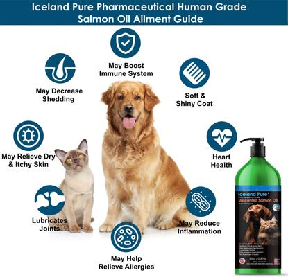 Unscented Pharmaceutical Grade Salmon Oil Liquid Dog & Cat Supplement, 33-fl oz bottle
