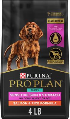 Bundle: Purina Pro Plan Puppy Sensitive Skin & Stomach Salmon & Rice Dry Food + Greenies Regular Dental Dog Treats