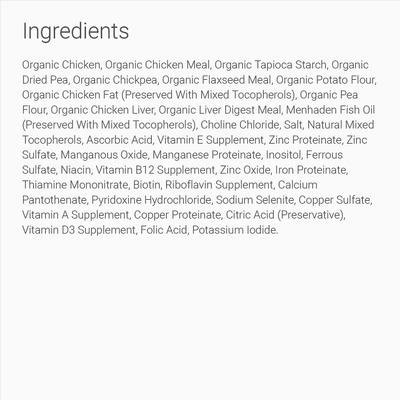 Organic Grain-Free Chicken & Liver Recipe Dry Dog Food, 20-lb bag