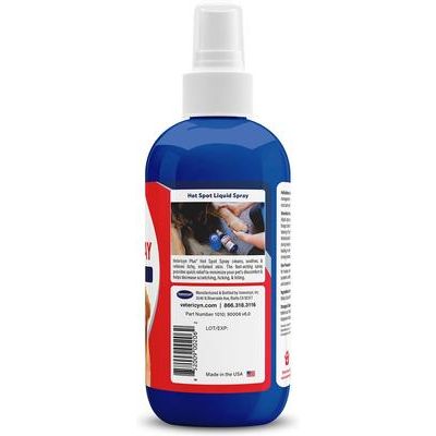 Spray antimicrobiano Plus para puntos calientes de perros, gatos y mascotas pequeñas, botella de 8 onzas líquidas