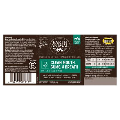 Apothecary Clean Mouth, Gums & Breath Herbal Liquid Dental Supplement for Dogs & Cats, 2-fl oz bottle