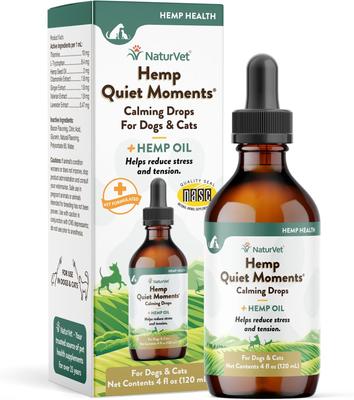 Hemp Quiet Moments Liquid Calming Supplement for Cats & Dogs, 4-fl oz bottle