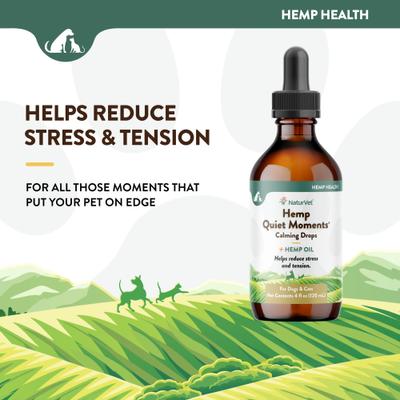 Hemp Quiet Moments Liquid Calming Supplement for Cats & Dogs, 4-fl oz bottle