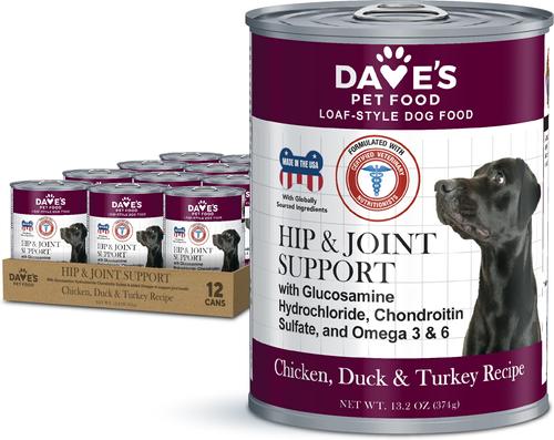 Hip & Joint Support with Glucosamine, Chicken, Duck & Turkey Recipe Wet Dog Food, 13.2-oz can, 12 count