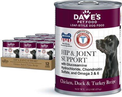 Hip & Joint Support with Glucosamine, Chicken, Duck & Turkey Recipe Wet Dog Food, 13.2-oz can, 12 count