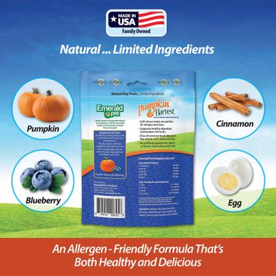 Pumpkin Harvest Oven Baked Pumpkin Recipe with Blueberry Chewy Dog Treats, 6-oz bag